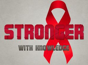 Picture of the red ribbon associated with HIV/AIDS advocacy, with the phrase 